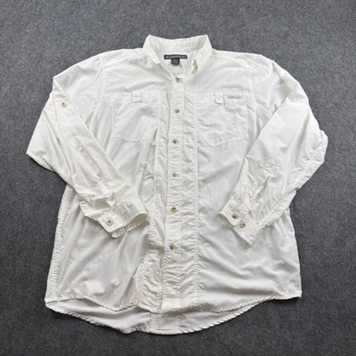 Exofficio button down shirt mens large white long sleeve polyester - Image 1 of 4