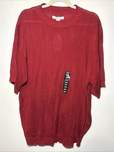 Cassel Men Shortsleeve High Neck Red Sweater NWT Size 2X - Picture 1 of 7