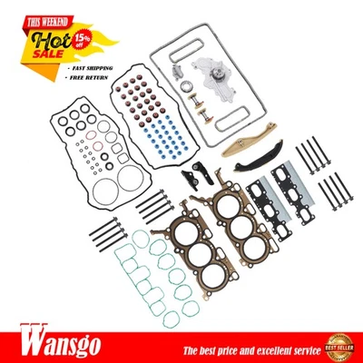 Kit de cadena de distribución con kit de pernos de junta de cabeza para Ford Edge Duratec 2011-2013 3,5 L V6 Foto 1 de 4