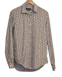 ZARA Man Slim Fit Floral Button Down Shirt Long Sleeve Casual Boho Print Size L - Picture 1 of 5