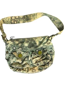 Vintage Gap Green Floral Camo Camouflage Slouchy Hobo Purse Shoulder Bag Boho - Picture 1 of 9