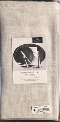 Villeroy & Boch Manufacture Rock Taupe Cotton Guardanapos Conjunto de (4) 21"x21" - Imagem 1 de 4