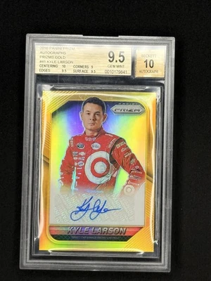 2016 Panini Prizm Racing Kyle Larson Gold #3/10 BGS 9.5 Auto 10 NASCAR Rookie - Image 1 of 2