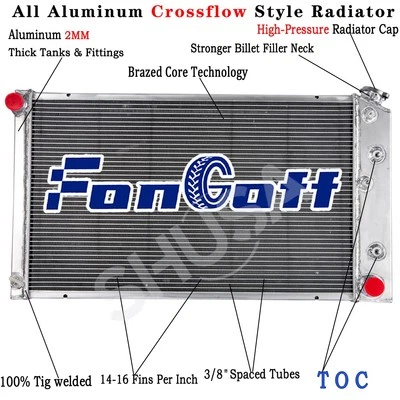 161 4 Row Radiator For 1973-1986,1975 Chevy C10/C20/C30 K10 K20 Pickup Suburban - Image 1 of 4