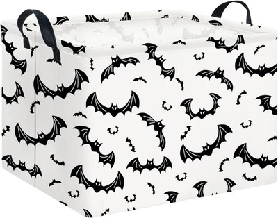 CLOCOR Rectangular Gift Basket Empty for Halloween, Waterproof Black Bat  - Image 1 of 4