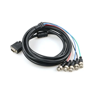 Cavo video 5 piedi VGA HD-15 pin a 5 BNC RGB per cavo monitor prolunga HDTV 1,5 m - Immagine 1 di 4