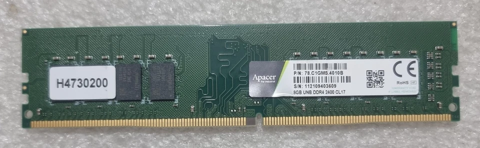 Apacer 78.C1GMS.4010B 8GB 1X8GB PC4-19200 2400MHz UDIMM Memory Ram DDR4 Pc - Image 1 of 1