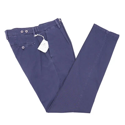 Pantalones chinos Luigi Borrelli ajustados ropa lavada elástica sarga algodón 33 W Foto 1 de 4