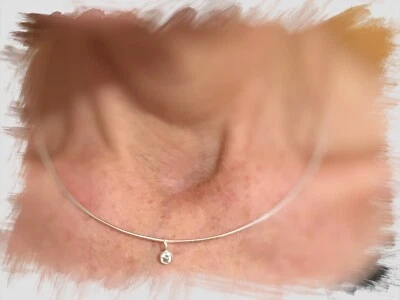 Silberreif Halskette Omegareif mit kleinem brillantem Anhänger  - Silber 925 - Bild 1 von 4