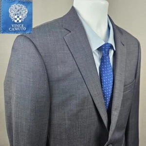 Vince Camuto Blazer Mens 38 Regular Blue Slim Fit Wool 2 Button Double Vented - Picture 1 of 18