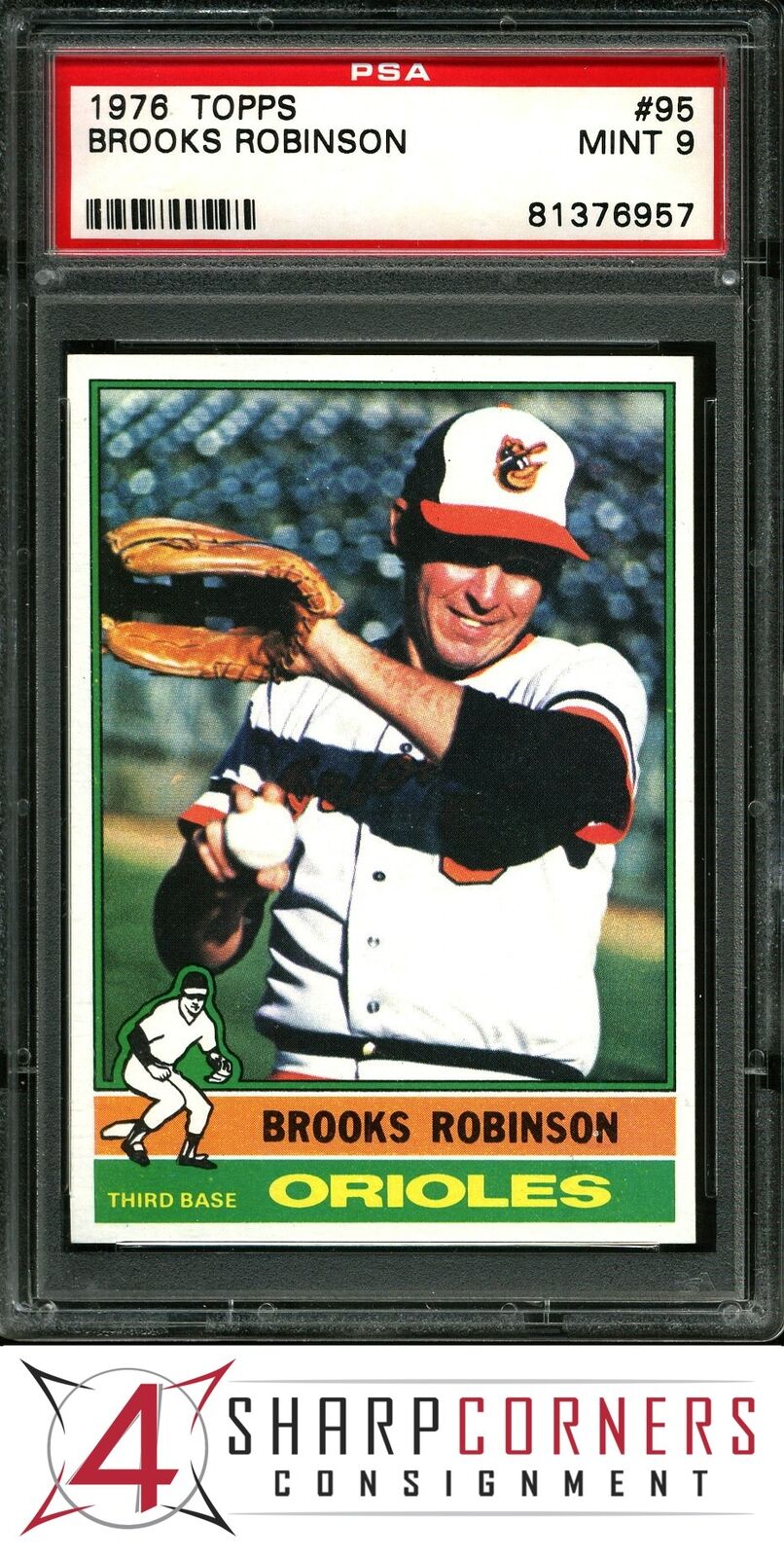 1976 TOPPS #95 BROOKS ROBINSON ORIOLES HOF PSA 9