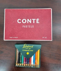 Set of 12 Vtg Conte Pastels Crayons No 112 Made in France Bonus! 12 more!! - Picture 1 of 7