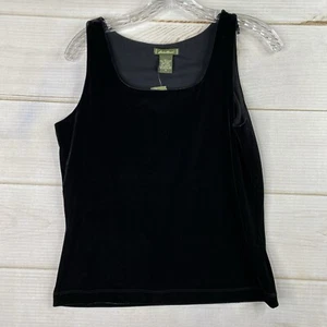 Eddie Bauer Tank Top Womens M Black Velvet Sleeveless Stretch Scoop Neck NWT - Picture 1 of 8