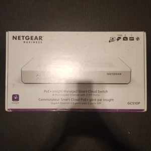 Netgear GC510P-100NAS 8-Port Gigabit Ethernet PoE+ App Managed Cloud Switch - Picture 1 of 5