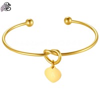 26 Letter A~Z Alphabet Initial Knot Bracelet Bridesmaid Open Cuff Bangle Jewelry 26 Letter A~Z Alphabet Initial Knot Bracelet Bridesmaid Open Cuff Bangle Jewelry
