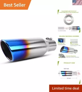 High-Grade Stainless Steel Exhaust Tip with 2.5" Inlet - Sound Enhancer for Cars - Picture 1 of 8