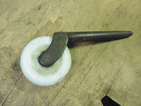 Vintage steel  caster roller swivel marble no cracks or chips Cover