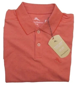 TOMMY BAHAMA WHITE  BLUE GRAY CORAL COTTON BLEND SOFT TOUCH EASY CARE POLO SHIRT - Picture 1 of 59