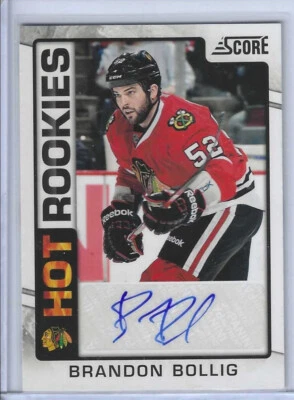 Brandon Bollig 2012-13 Panini Score Hot Rookies Signatures Chicago Blackhawks - Image 1 of 2