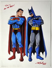 BATMAN & SUPERMAN Original Full Color Artwork by Artist Jeff Smith