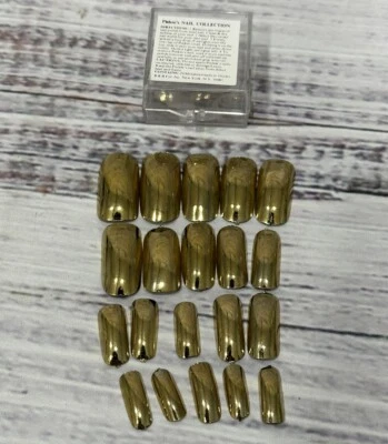 Joyería de uñas metalizada dorada vintage arte reutilización prensa falsa 10 tamaños nueva en caja Foto 1 de 4