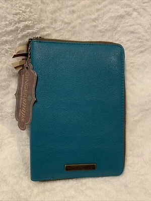 NUEVO portafolio de broches de presión de moda de Gingersnaps cuero verde azulado pedido especial Foto 1 de 4