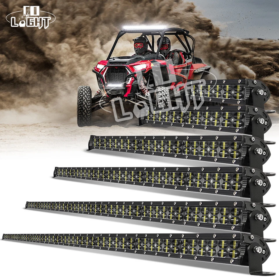 Combo de barra de luz de trabajo LED 6D 8"-52" Spot Flood conducción todo terreno UTV barco ATV 4x4 Foto 1 de 4