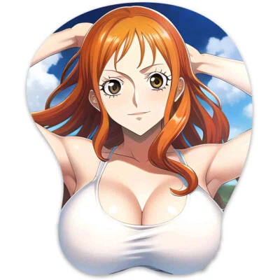 3D Mouse pad Oppai Mousepad with Wrist Rest Pain Relief Anime pad Nami - Image 1 of 4