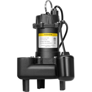 1 HP Submersible Cast Iron Sewage Pump 5220 GPH Float Switch Sump Pump Basement - Picture 1 of 7