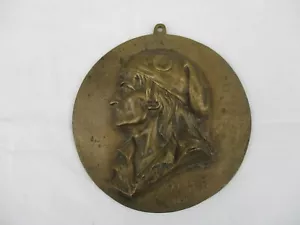 Bas relief en bronze ancien MARAT SIGNE BRISSON 1868 - Foto 1 di 7