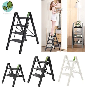 Fold Step Stool with Aluminum Portable Lightweight Ladder Wide Anti-Slip Pedal - Picture 1 of 16