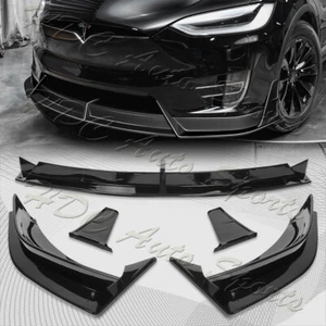 Alerón divisor de labios parachoques delantero pintado negro para Tesla Model X 2016-2021 - Imagen 1 de 6