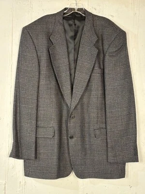 Abrigo deportivo CARLO PALAZZI 100% lana gris pata de gallo 2 botones talla 46L Foto 1 de 4