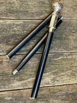 Bastón Bastón CABALLEROS CLÁSICO ARROGANCIA ESTILO VICTORIANO PLATA NÍQUEL TAPA Foto 1 de 4