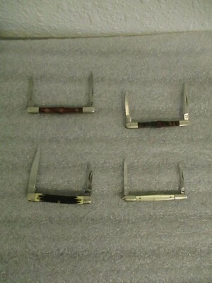 VINTAGE LOT (4) QUEENSTEEL #43, OMOR #217 & (2) CAMILUS #49 FOLDING PEN KNIVES  - Image 1 of 4
