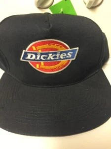 Vintage Dickies Spell Out Big Logo Snapback Hat Cap blueHat - Picture 1 of 6