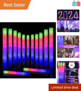 Vibrant 30-pack LED Foam Glow Sticks with Multi-Color Modes for Celebrations - Picture 1 of 8