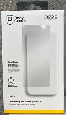 Protector Cristal Templado Antimicrobiano BodyGuardz Pure 2 - Moto G Stylus 5G 2021 Foto 1 de 4