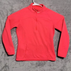 Under Armour Jacket Womens Size Medium Bright Pink 1/4 Zip Fleece Pullover - Picture 1 of 14