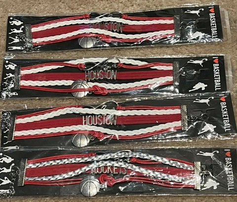Lot of  4 Houston Rockets Infinity Bracelet US SELLER Basketball Charm Cover