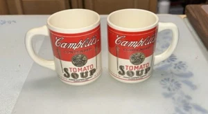 Vintage Campbell's Soup Porcelain Coffee Mugs Set Of 2 - Picture 1 of 4