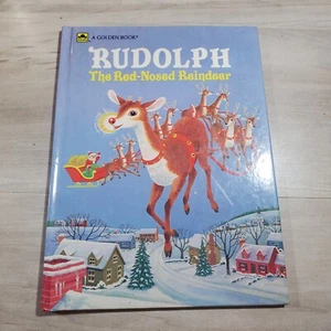 Vintage Book Rudolph The Red Nose Reindeer Golden HB Christmas Santa Story - Picture 1 of 16