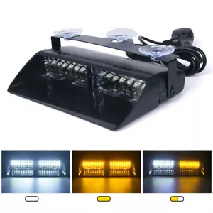 16 LED Strobe Light Interior Dash Windshield Amber White - Bild 1 von 15