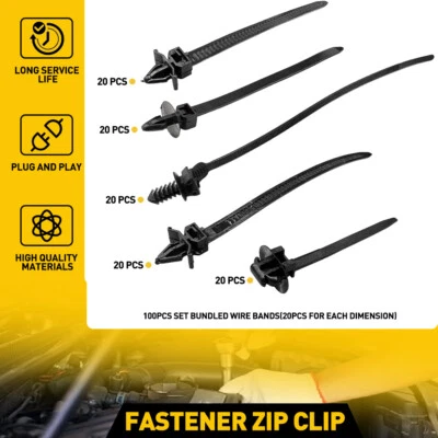 Alambres de montaje de empuje fijos atar cable de coche paquete banda de alambre cable cremallera amarre Foto 1 de 4