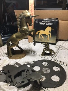 3 Brass Unicorn Lovers 7”,2.5”, & Brass Unicorn 3 Different Wind Chimes!!’ - Picture 1 of 20