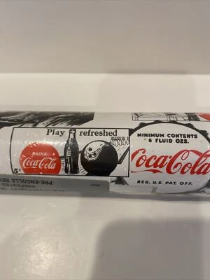NOS Dbl Roll VTG COCA-COLA VINYL WALLCOVERING WALLPAPER Ads Vanguard Advertising - Image 1 of 4