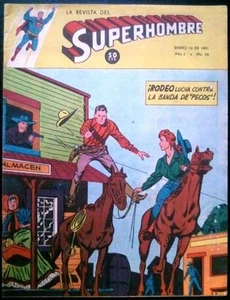 SUPERHOMBRE # 54 - 1951 (Superman) RARE Argentine Printed COMIC - Batman, etc. - Afbeelding 1 van 1