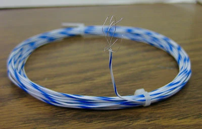 25 feet stranded 26 AWG Silver PTFE Wire White blue SPC - Image 1 of 2