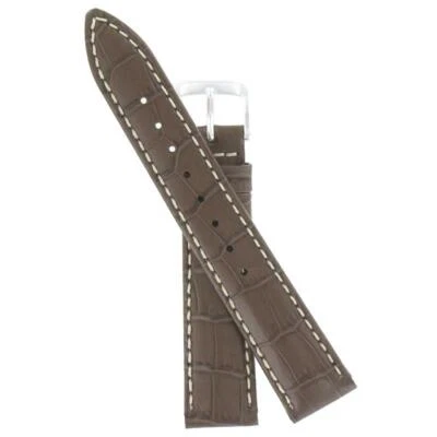 Correa de reloj Hirsch para hombre 18 mm marrón grano de cocodrilo 203027-10-18  Foto 1 de 3