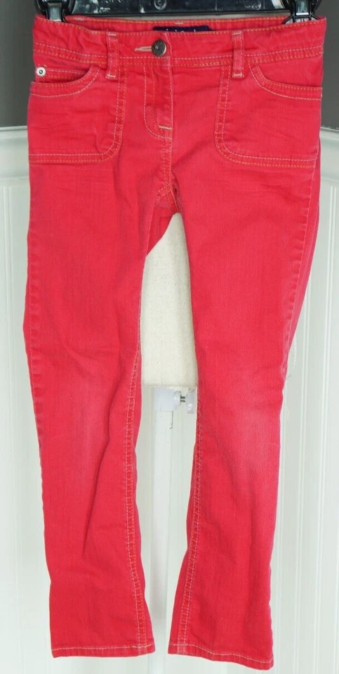 mini boden Pants Girls 8Y Red Denim Jeans 22" Stretch Waist 22" Inseam - Image 1 of 2